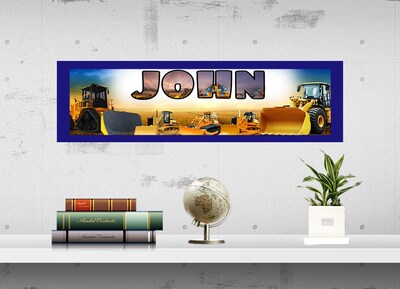 Bulldozer - Personalized Poster with Your Name, Birthday Banner, Custom Wall Décor, Wall Art - image3
